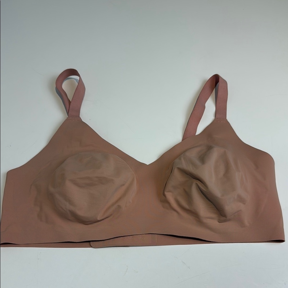 Knix Bra Size 7 Pink Ginger Padded V Neck Thin Strap